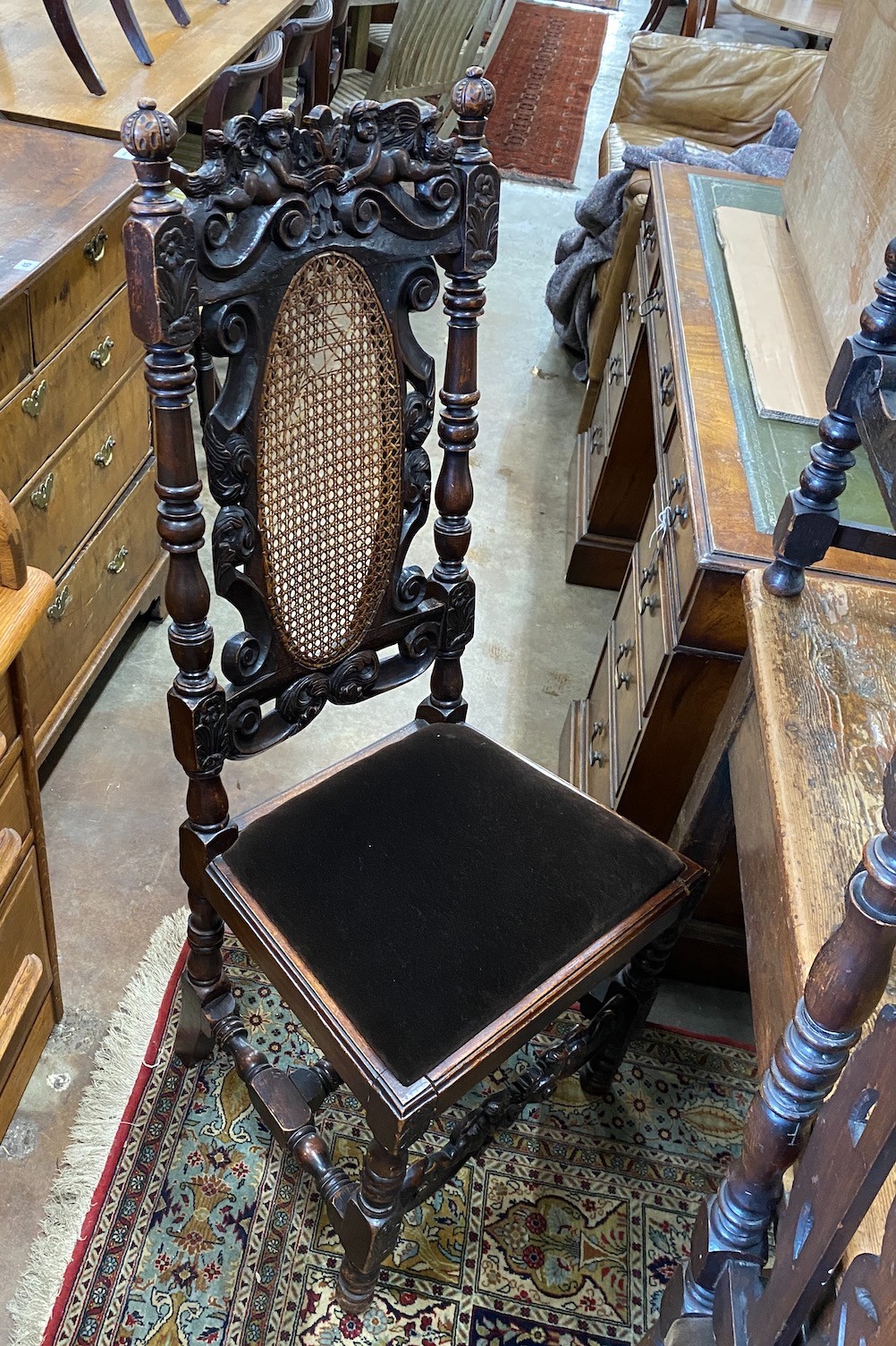 A harlequin set of eight late 17th century and later dining chairs, and three similar chairs (11)